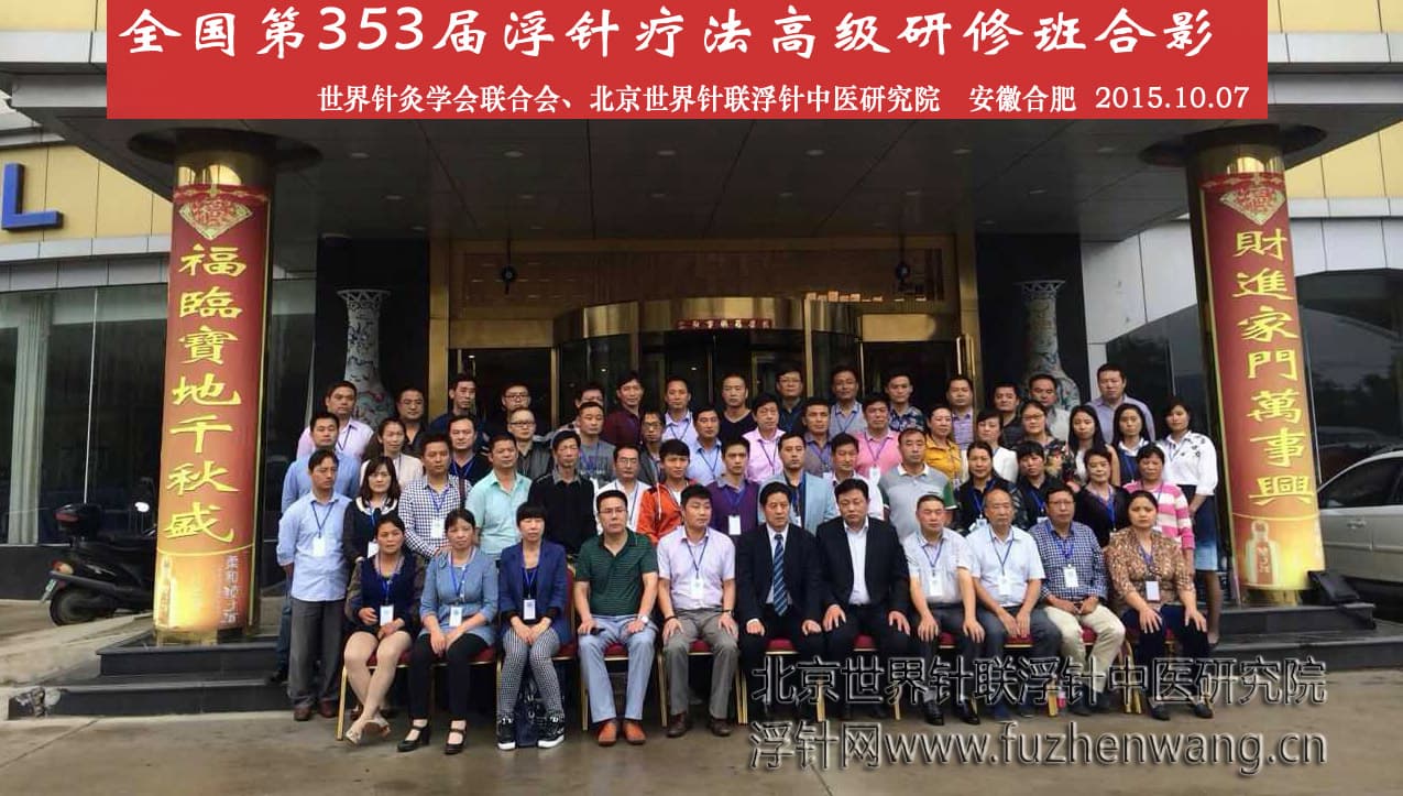 【浮针疗法】第353届浮针疗法研修班在安徽合肥成功举办并圆满结束（2015年10月07-10月08日）合肥