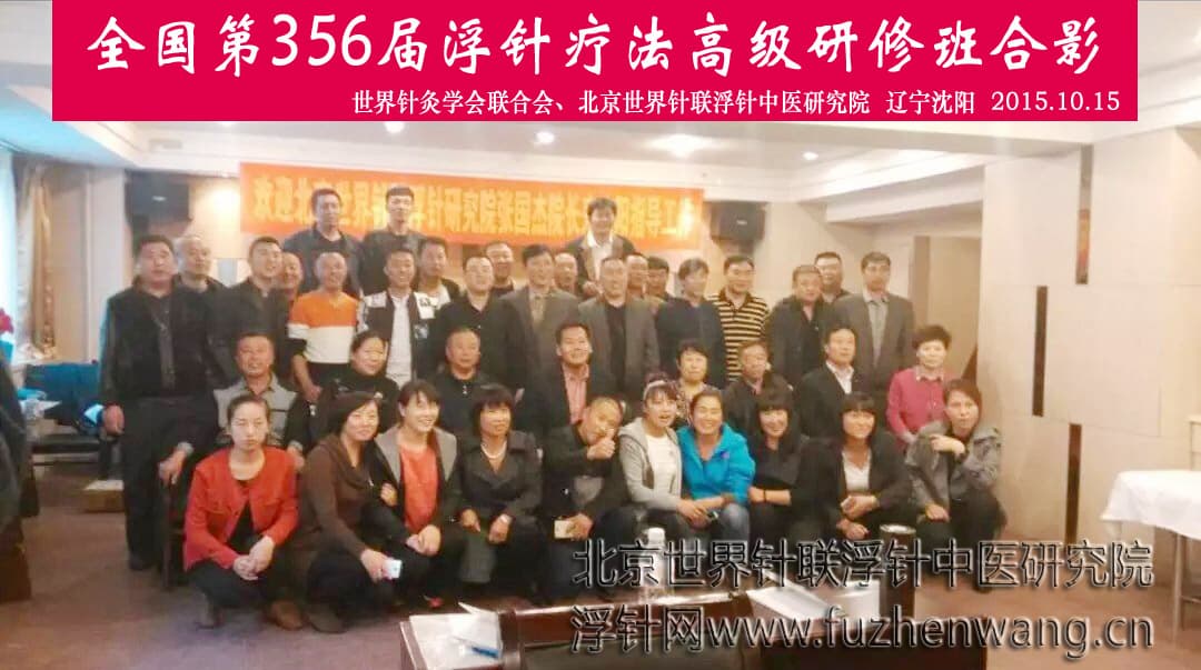 【浮针疗法】第356届浮针疗法研修班在辽宁沈阳成功举办并圆满结束（2015年10月15-10月16日）沈阳