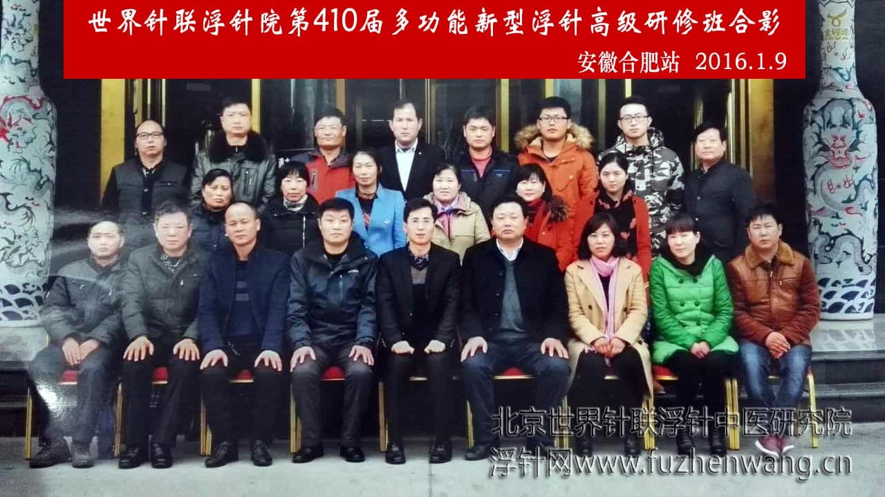 【多功能皮下套管针疗法】世界针联浮针中医研究院第410届新型浮针疗法研修班在安徽合肥成功举办并圆满结束（2016年1月9-1月10日）合肥