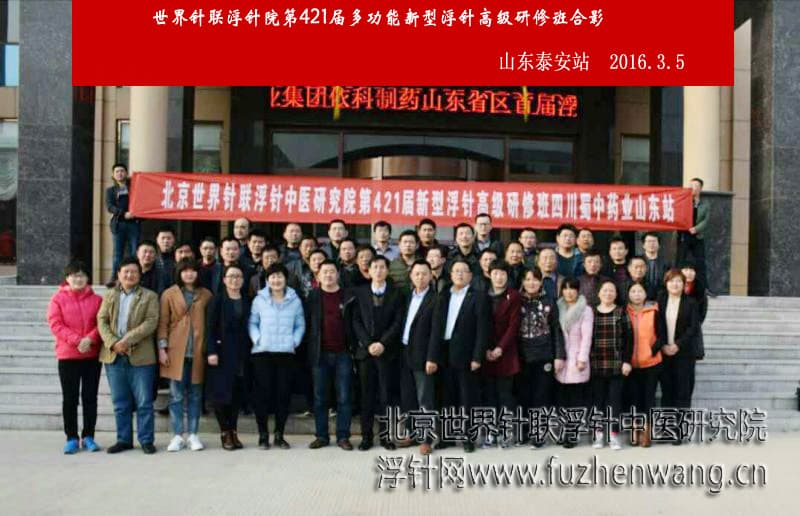 【多功能皮下套管针疗法】世界针联浮针中医研究院第421届新型浮针疗法研修班在山东泰安成功举办并圆满结束（2016年3月5-3月6日）泰安