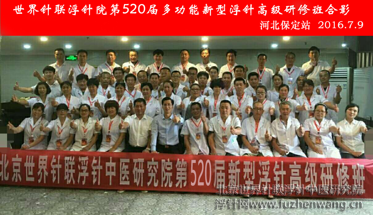 【多功能皮下套管针疗法】世界针联浮针中医研究院第520届新型浮针疗法研修班在河北保定成功举办并圆满结束（2016年7月8日-7月9日）保定