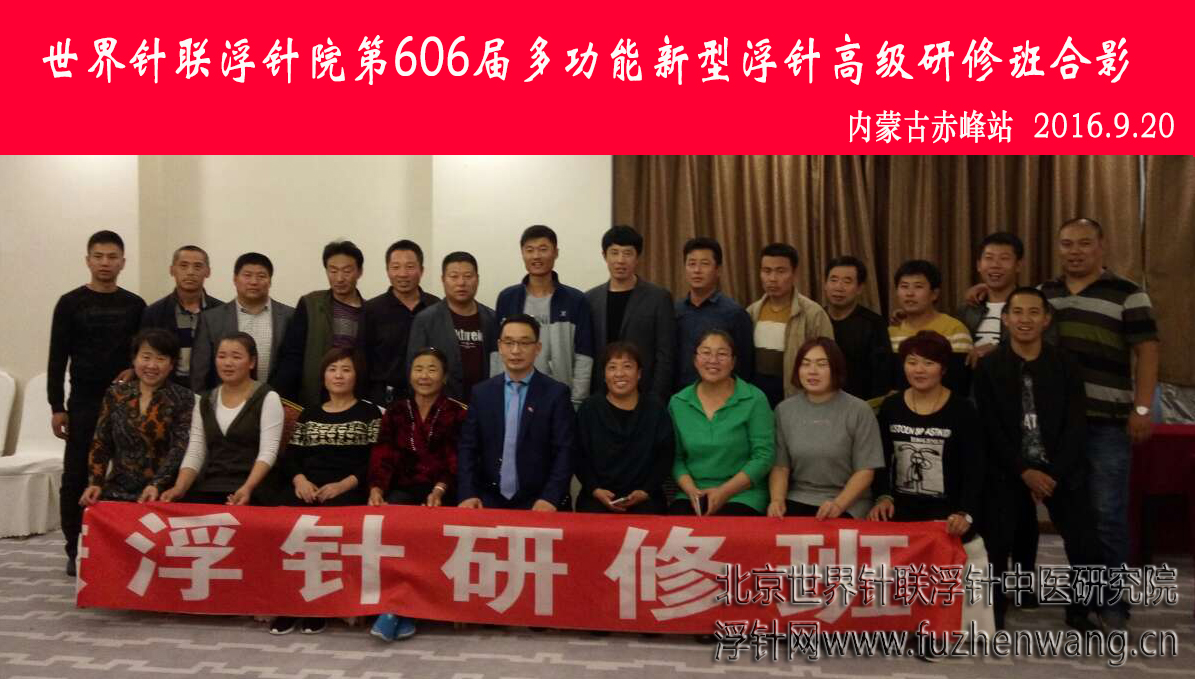 【多功能皮下套管针疗法】世界针联浮针中医研究院第606届新型浮针疗法研修班在内蒙古赤峰成功举办并圆满结束（2016年09月19日-09月20日）赤峰